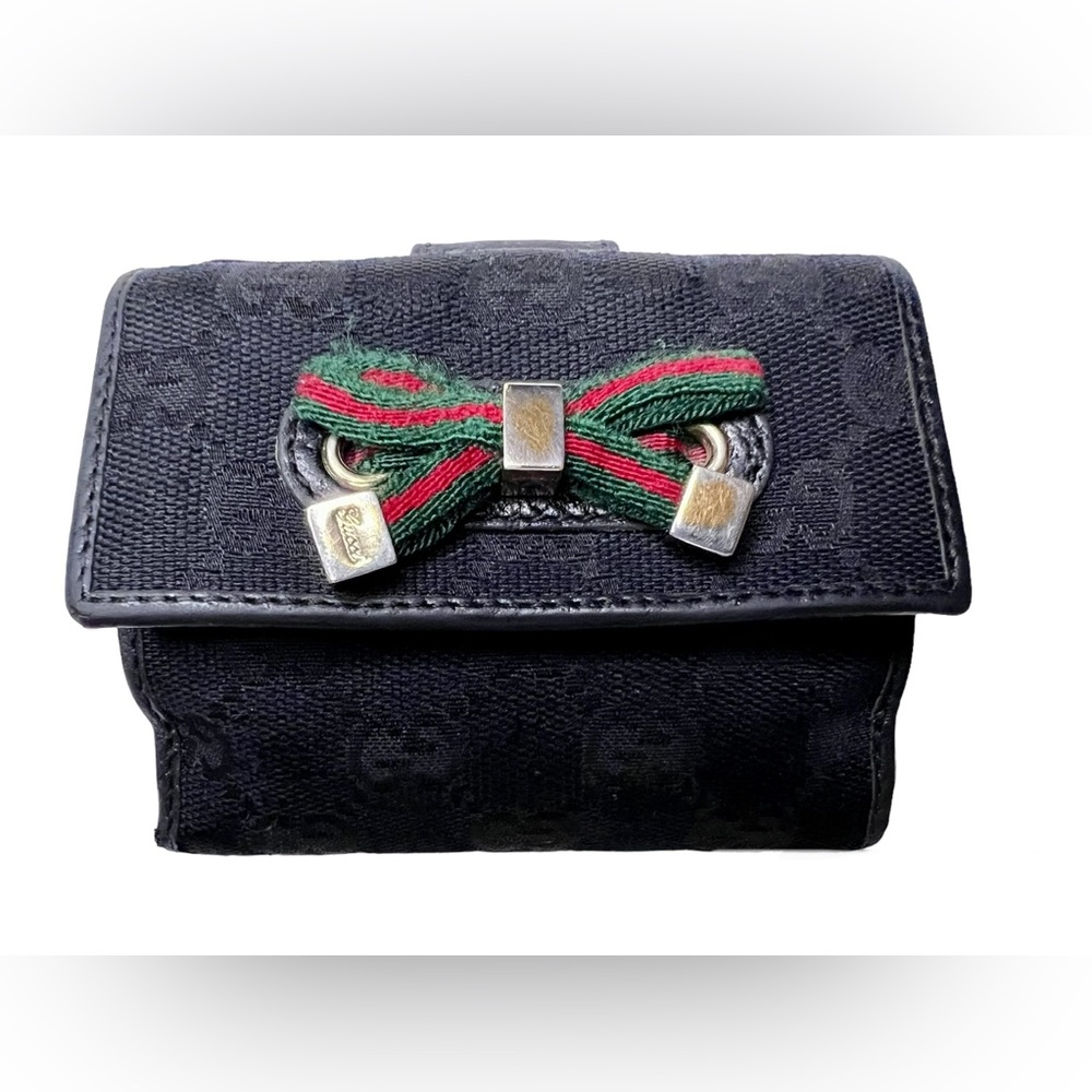 Pre-Loved Gucci Guccissima Bow Compact Wallet